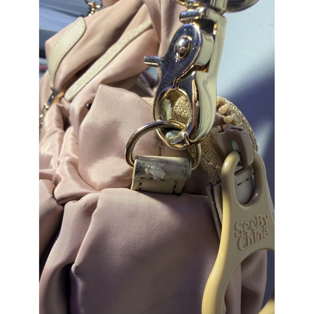 See by Chloe Satin Light Pink Tote Bag with Star Charm and Crossbody strap. - Picture 4 of 16